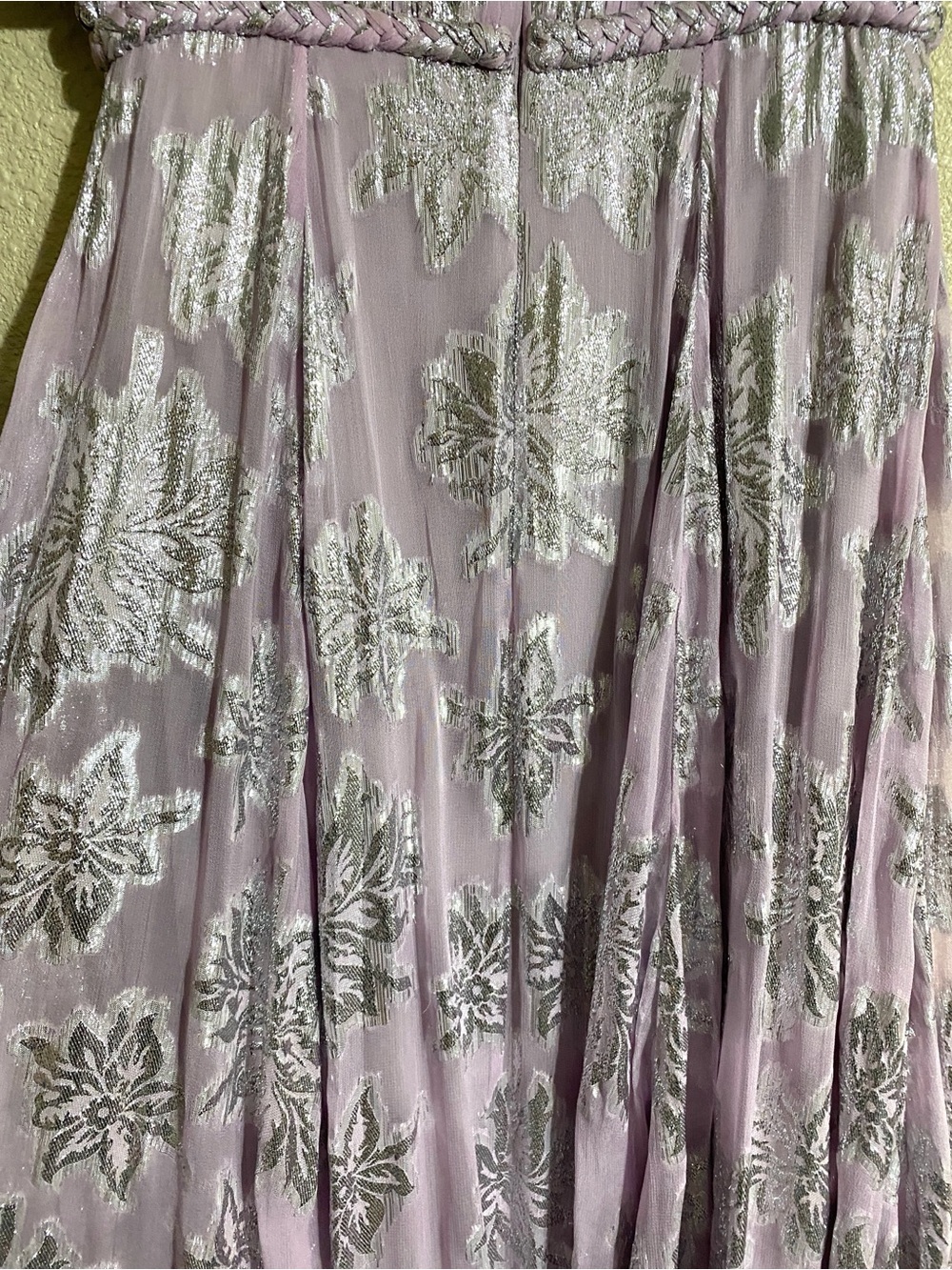 NWT Ieena for Mac Duggal Lilac Braided Strap A-line Floral Gown 9310 Size 6 - Picture 13 of 16